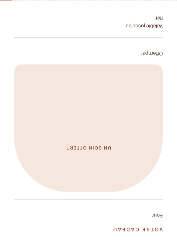 Exemple de carte cadeau pour un soin Exemple de carte cadeau pour un soin